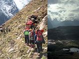 10 5 Trekking To Camp, Clouds Cover Everest Kangshung East Face From Above Camp The Yak herders led the way for another hour before dropping our luggage and sending the yaks off to graze. We had no choice; this was camp for the night. Clouds continued to cover Everest.
